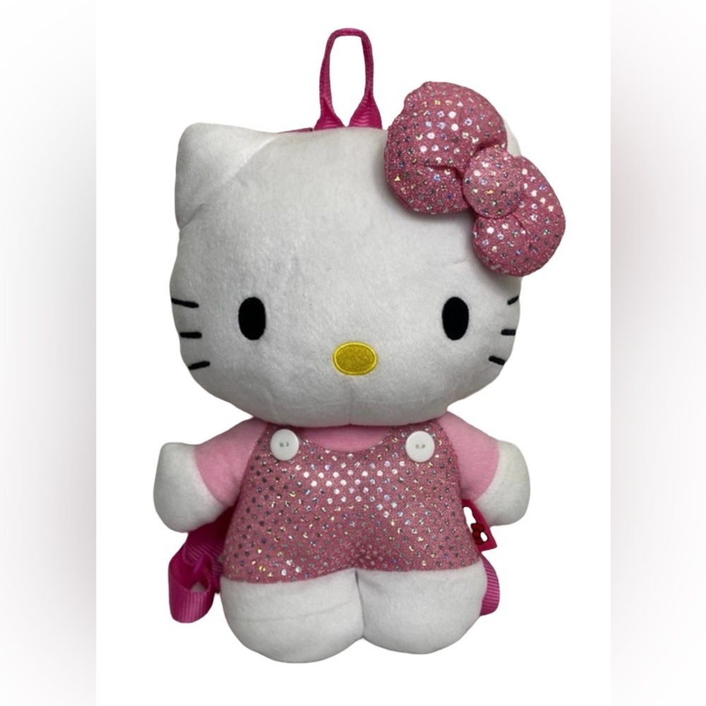 Hello Kitty Girls Pink Sparkle 15" Plush Backpack Cute Kawaii Streetwear